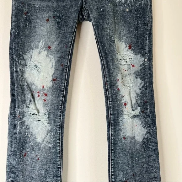 Dript Denim Paint Splatter Jeans